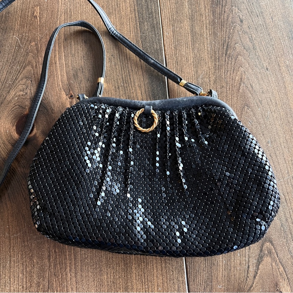 Whiting & Davis Vintage Elegant Black Sequin Bag